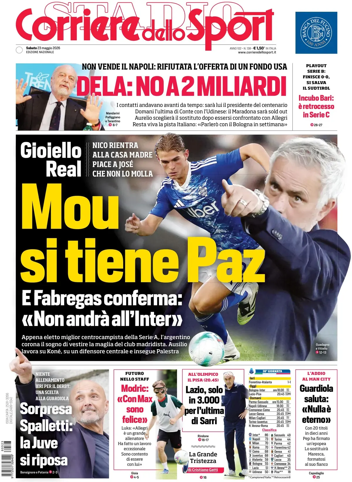 Mourinho makes Nico Paz decision for Real Madrid as Fabregas warns Inter