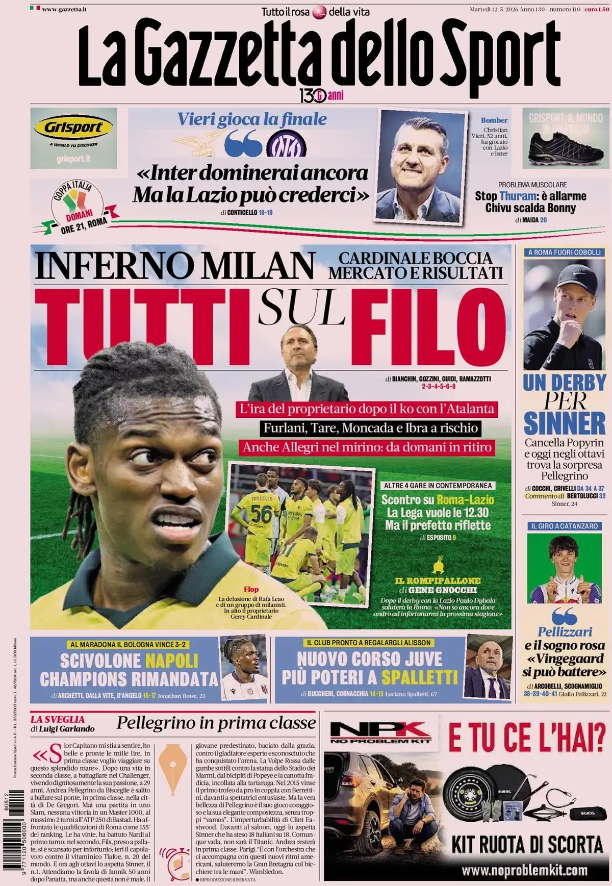 Today’s Papers – Everybody on the brink at Milan, Vlahovic in talks with Bayern