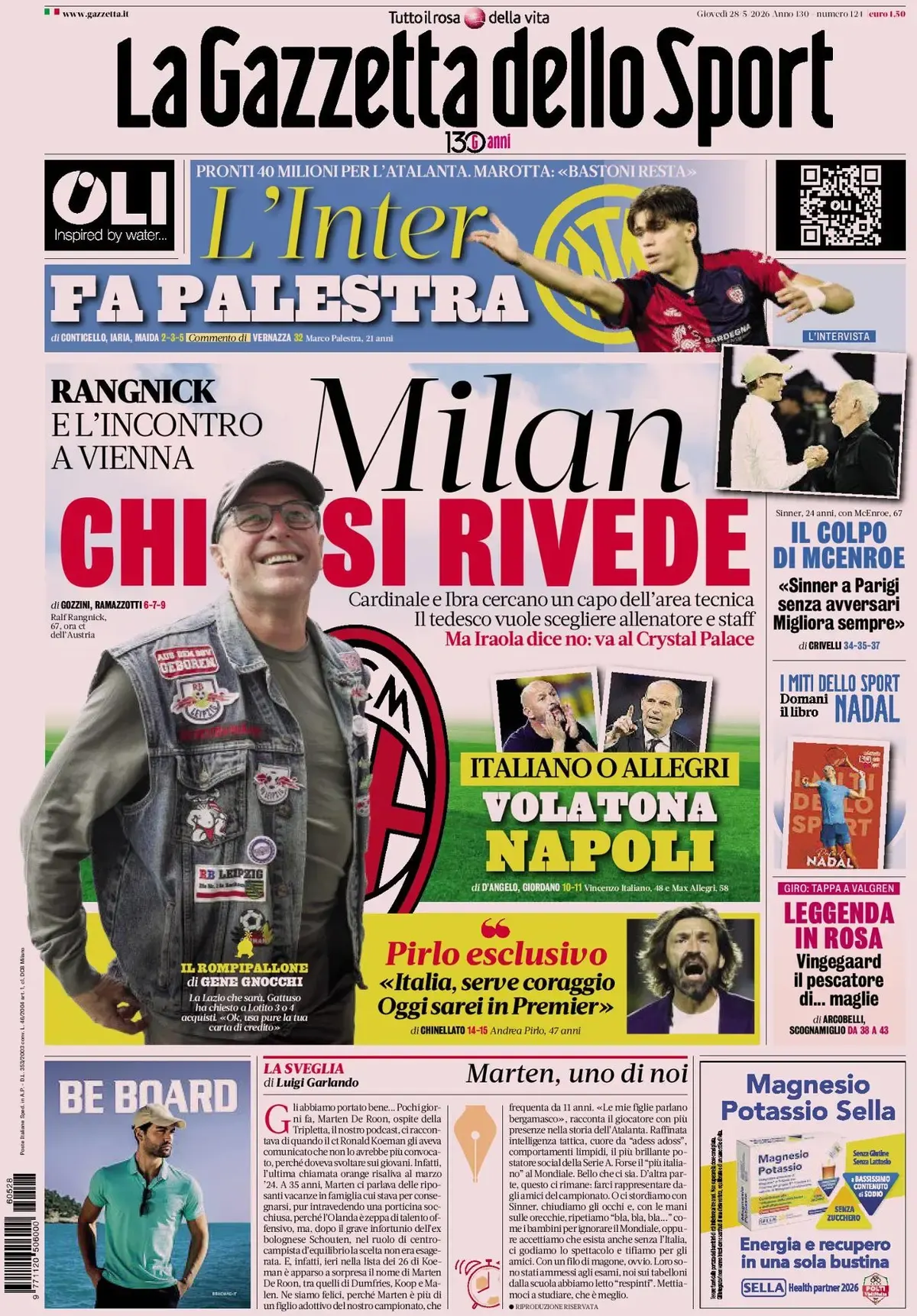 Today’s Papers – Rangnick back on Milan radar, Juventus’ ultimatum for Alisson