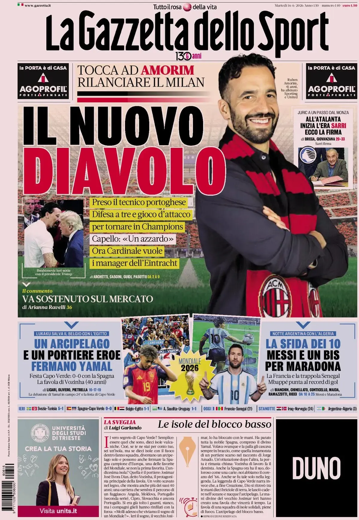 Today’s Papers - New Milan with Amorim, first Juventus transfer moves